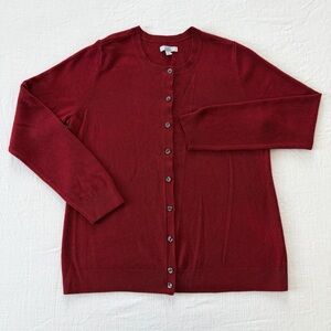 Croft & Barrow Burgundy Button-Front Knit Cardigan Sweater
